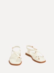 Linzi Cream Salma Strappy Flat Sandals With Toe Ring - Image 4 of 6
