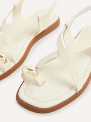 Linzi Cream Salma Strappy Flat Sandals With Toe Ring - Image 5 of 6