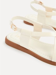 Linzi Cream Salma Strappy Flat Sandals With Toe Ring - Image 6 of 6