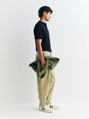 John Smedley Blue Adrian Short Sleeve Cotton Knit Polo Shirt - Image 2 of 6