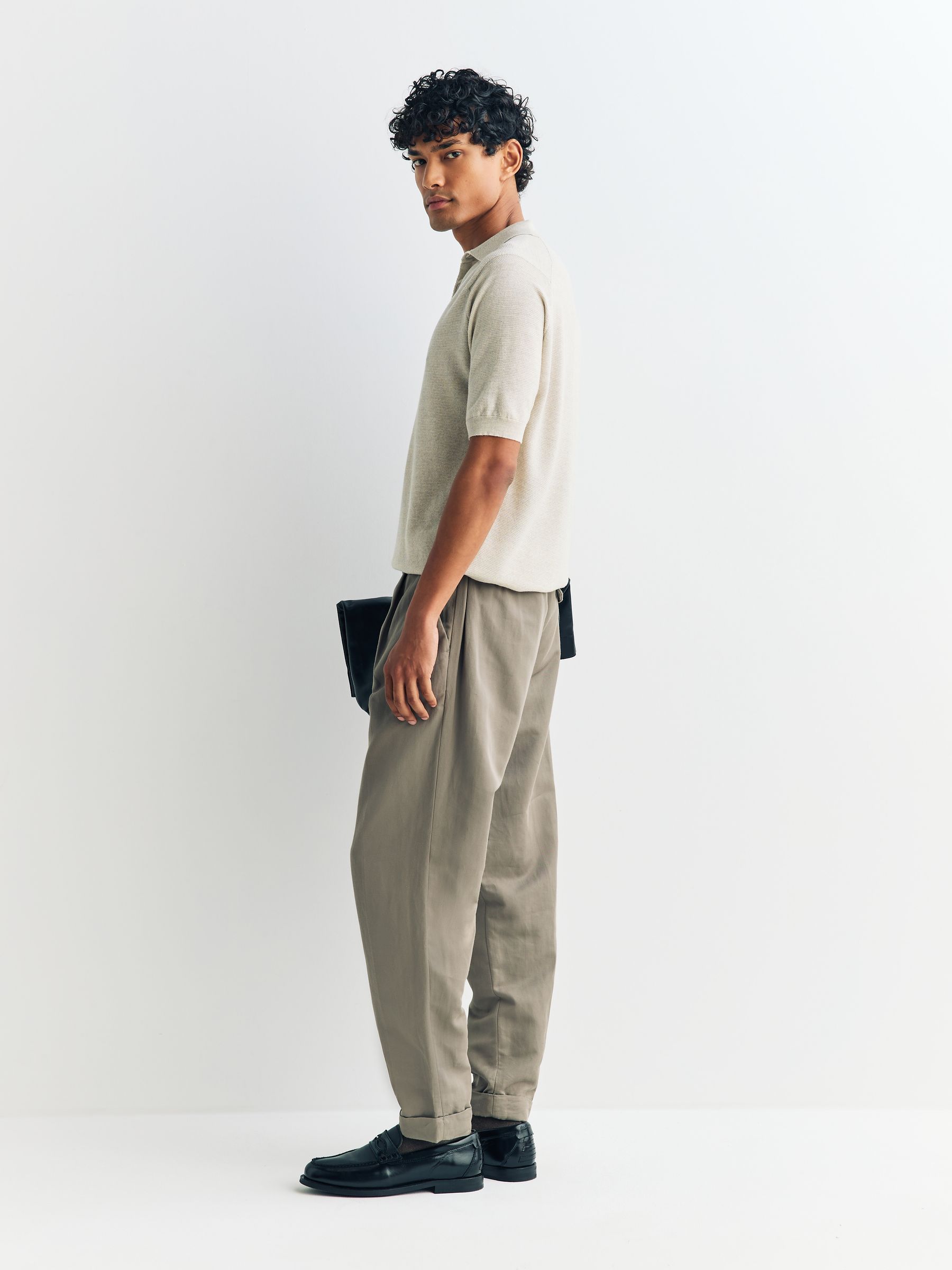 Buy John Smedley Grey Singular Textured Short Sleeve Merino Wool