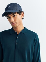 John Smedley Green Belper Long Sleeve Merino Wool Polo Shirt - Image 5 of 5