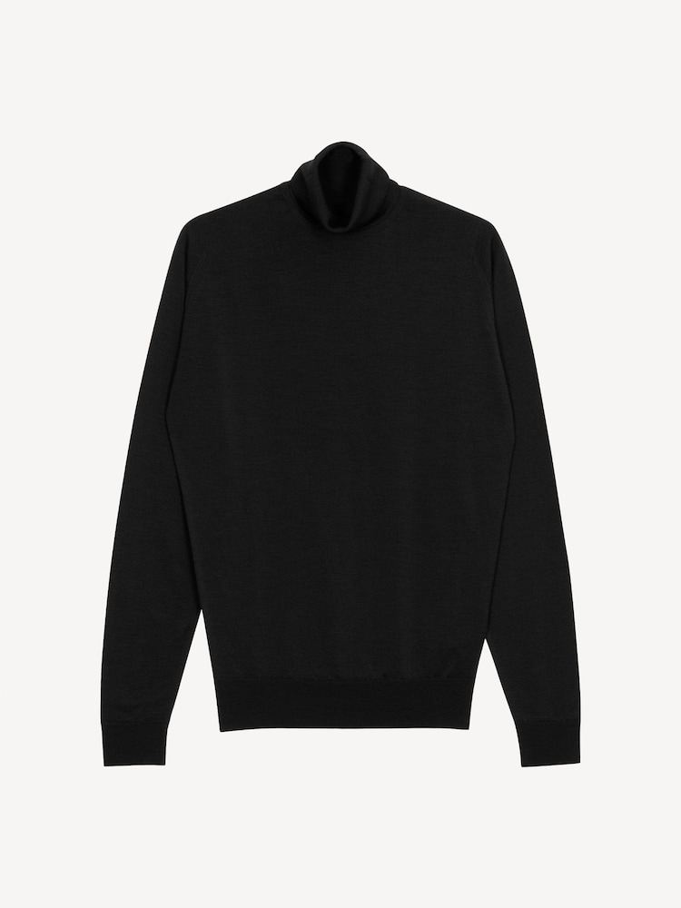 John Smedley Black Cherwell Roll Neck Merino Wool Jumper - Image 6 of 6 John Smedley Black Cherwell Roll Neck Merino Wool Jumper - Image 6 of 6