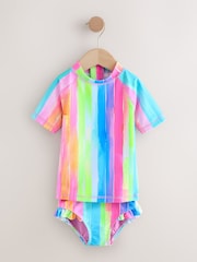Rainbow Stripe Short Sleeved Sunsafe Swim Set (3mths-10yrs) - Image 6 of 9