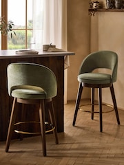 Relaxed Olive Green Monroe Swivel Bar Stool - Image 1 of 9