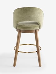 Relaxed Olive Green Monroe Swivel Bar Stool - Image 5 of 9