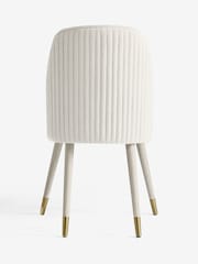 Set of 2 Soft Chenille Oyster Valencia Upholstered Grey Leg Dining Chairs - Image 6 of 6