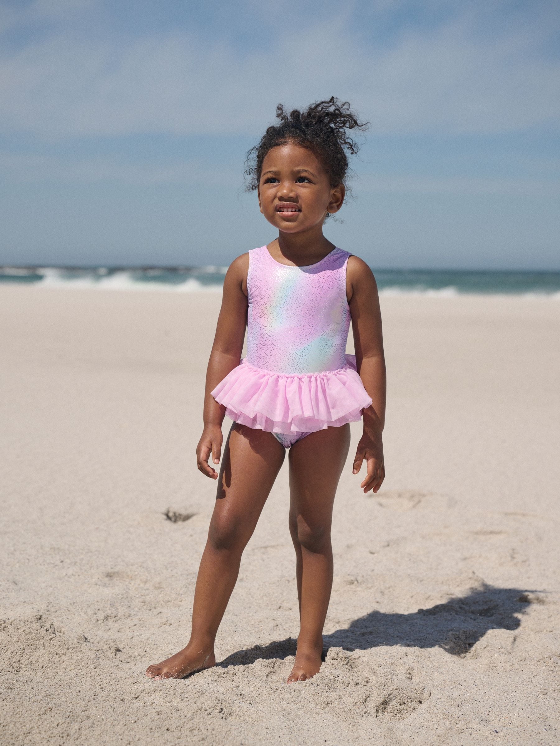 Buy Pink Foil Mesh Tutu Swimsuit (3mths-7yrs) from Next USA