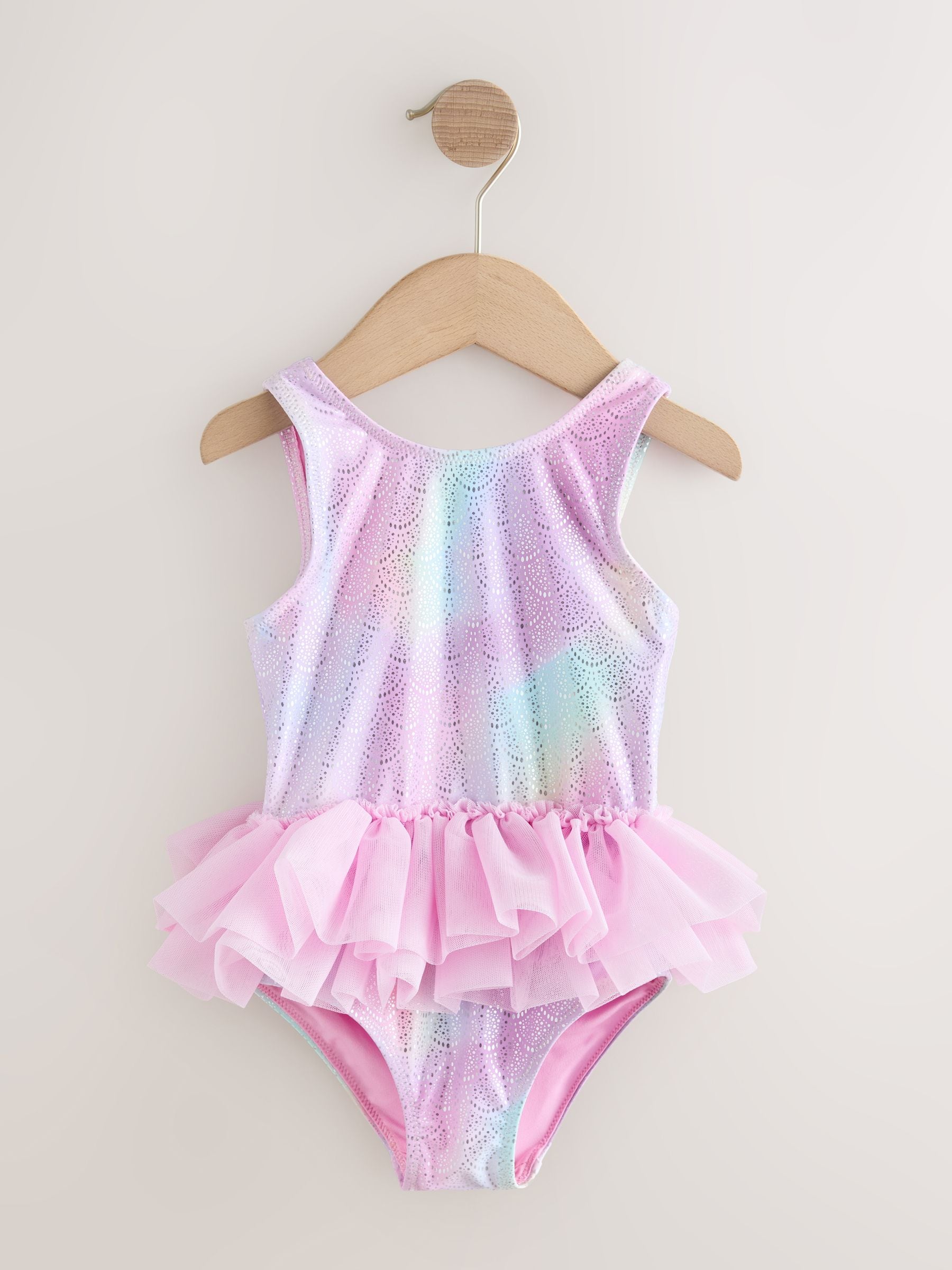 Buy Pink Foil Mesh Tutu Swimsuit (3mths-7yrs) from Next USA