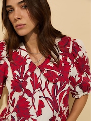 Baukjen Red 100% Cotton Rosana Collar Blouse - Image 3 of 5