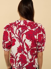 Baukjen Red 100% Cotton Rosana Collar Blouse - Image 4 of 5