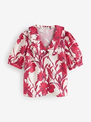 Baukjen Red 100% Cotton Rosana Collar Blouse - Image 5 of 5
