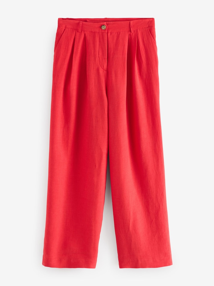 Baukjen Red Melissa 100% Linen Trousers - Image 5 of 5
