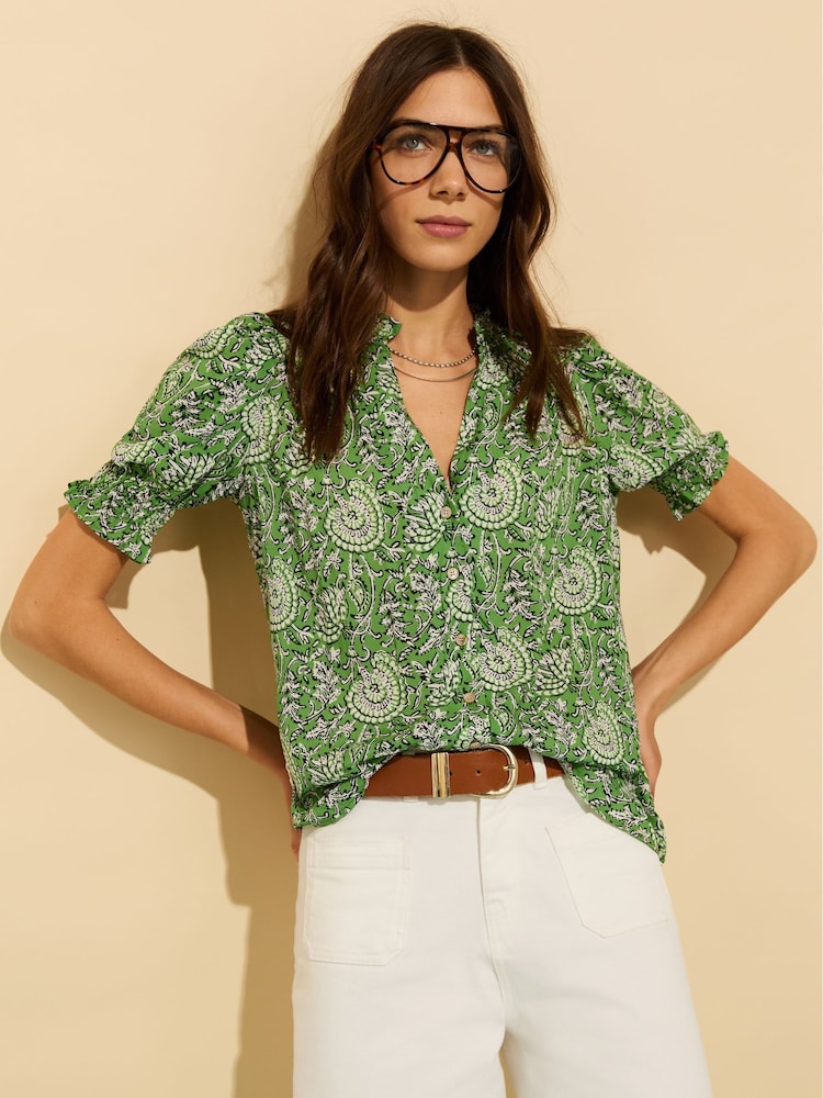 Baukjen Green Nolan Printed Blouse - Image 1 of 5