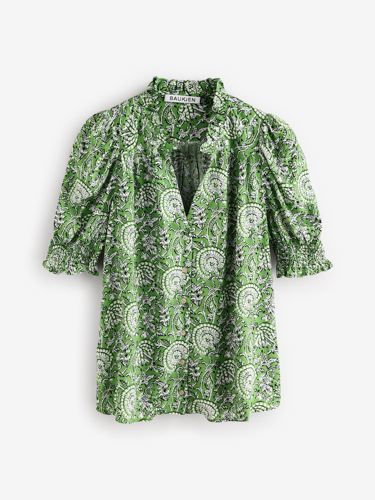 Baukjen Green Nolan Printed Blouse - Image 5 of 5