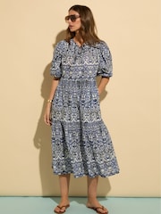Baukjen Blue Mathilda 100% Organic Cotton Kaftan Dress - Image 1 of 1