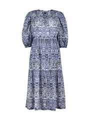 Baukjen Blue Mathilda 100% Organic Cotton Kaftan Dress - Image 5 of 5