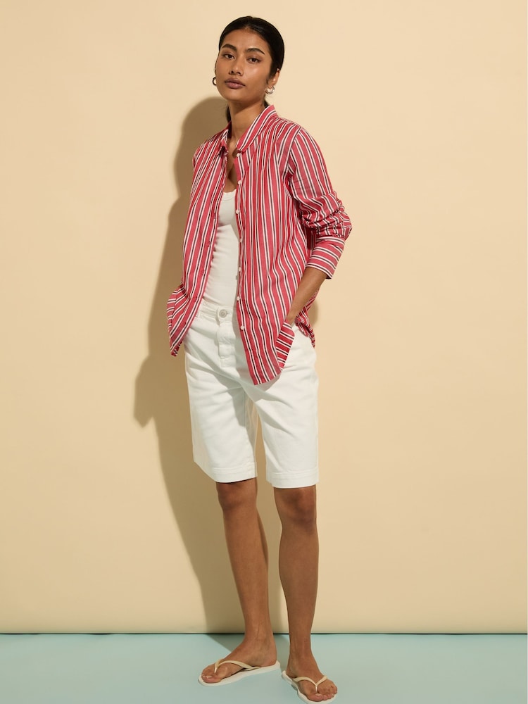 Baukjen Red Rishma 100% Cotton Stripe Shirt - Imagen 2 de 3