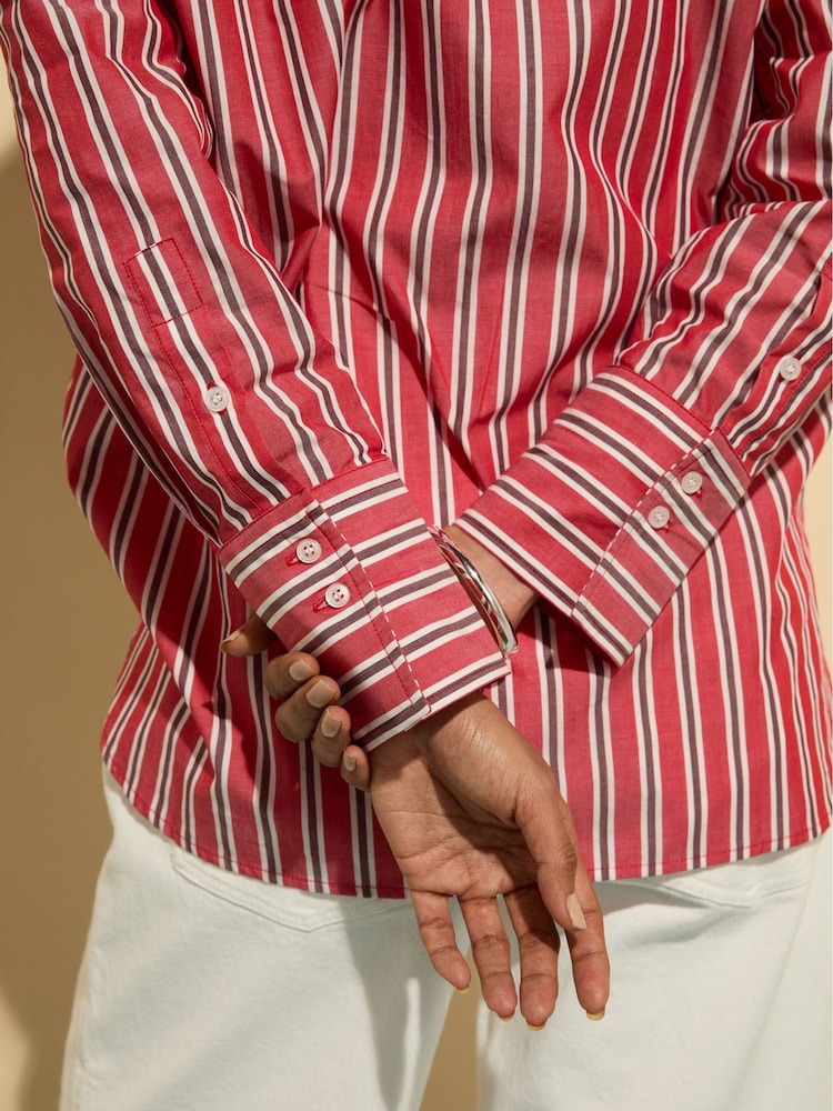 Baukjen Red Rishma 100% Cotton Stripe Shirt - Imagen 3 de 3