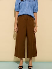 Baukjen Shelby Organic Cotton Wide Leg Pull On Brown Trousers - Image 2 of 4
