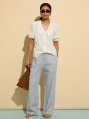 Baukjen Marti 100% Cotton Broderie Detail White Blouse - Image 2 of 5