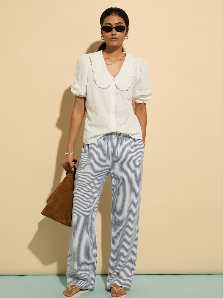 Baukjen Marti 100% Cotton Broderie Detail White Blouse - Image 2 of 5