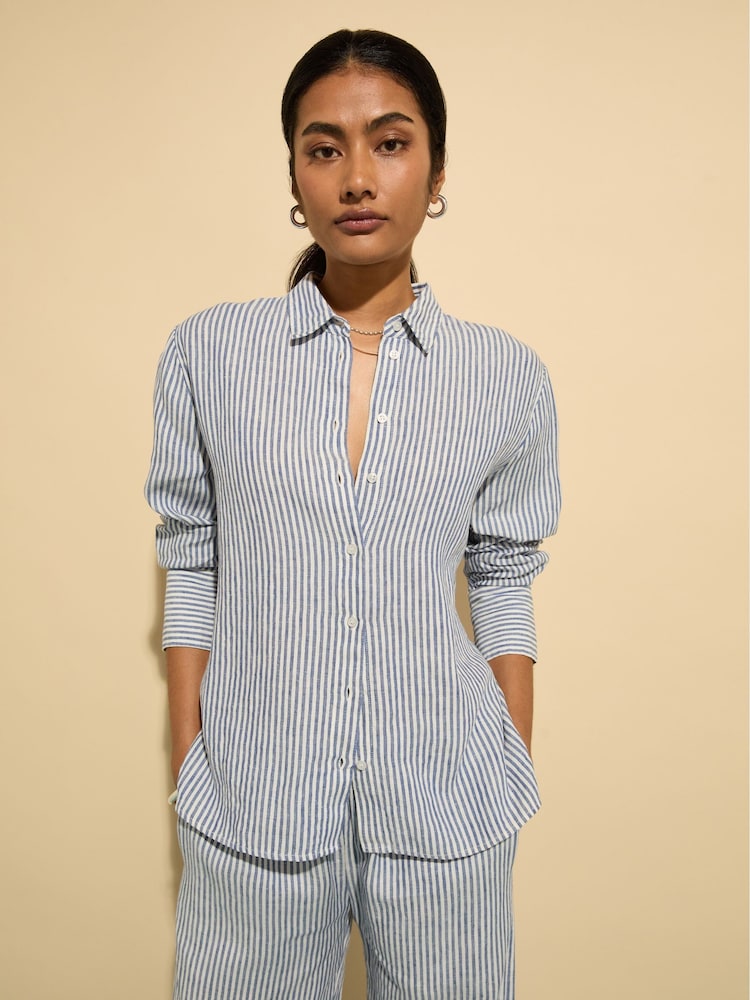 Baukjen Blue Muriel 100% Linen Shirt - Image 1 of 4