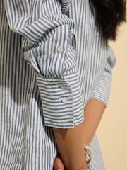 Baukjen Blue Muriel 100% Linen Shirt - Image 4 of 4