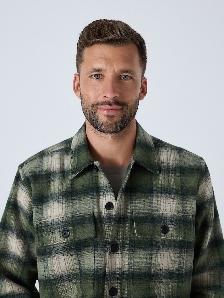 Green Check Borg Lined Shacket - Image 1 of 10 Green Check Borg Lined Shacket - Image 1 of 10