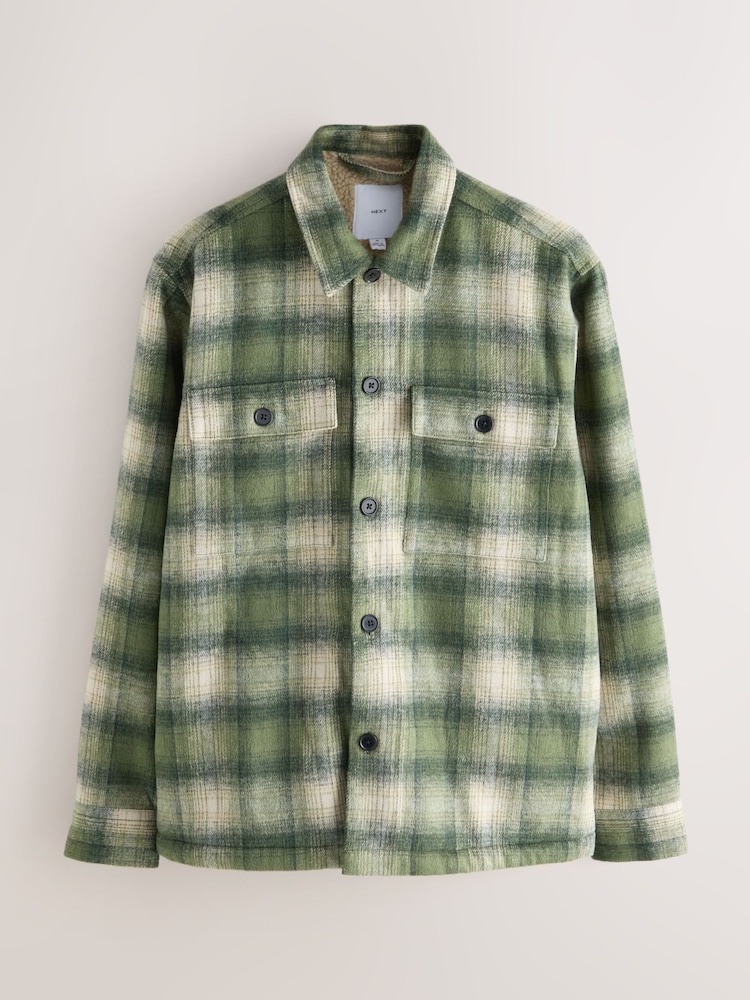 Green Check Borg Lined Shacket - Image 10 of 10 Green Check Borg Lined Shacket - Image 10 of 10