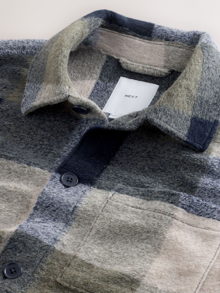 Blue Check Wool Look Shacket - Image 11 of 11
