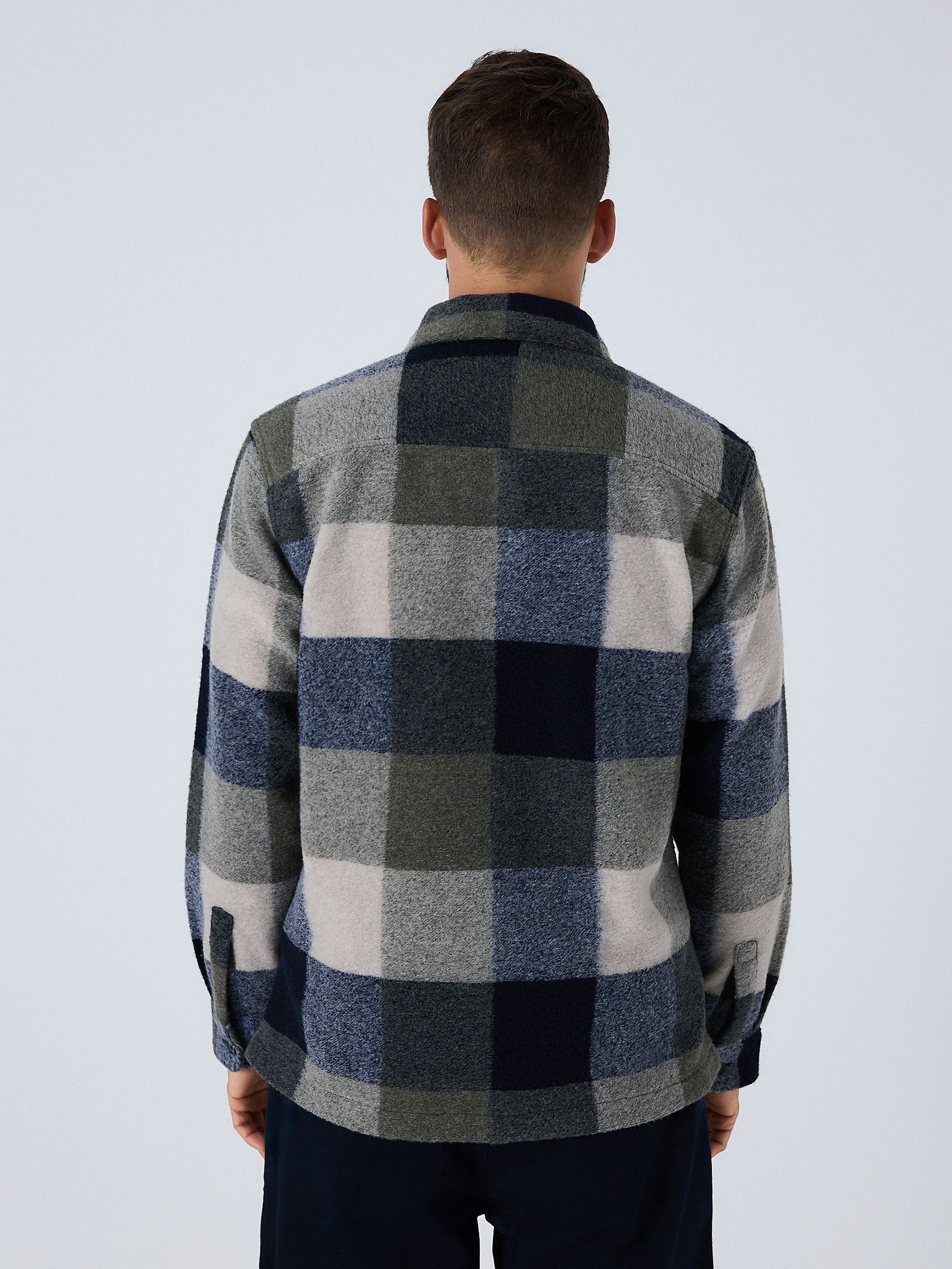 Buy Blue Check Wool Look Shacket from the Next UK online shop