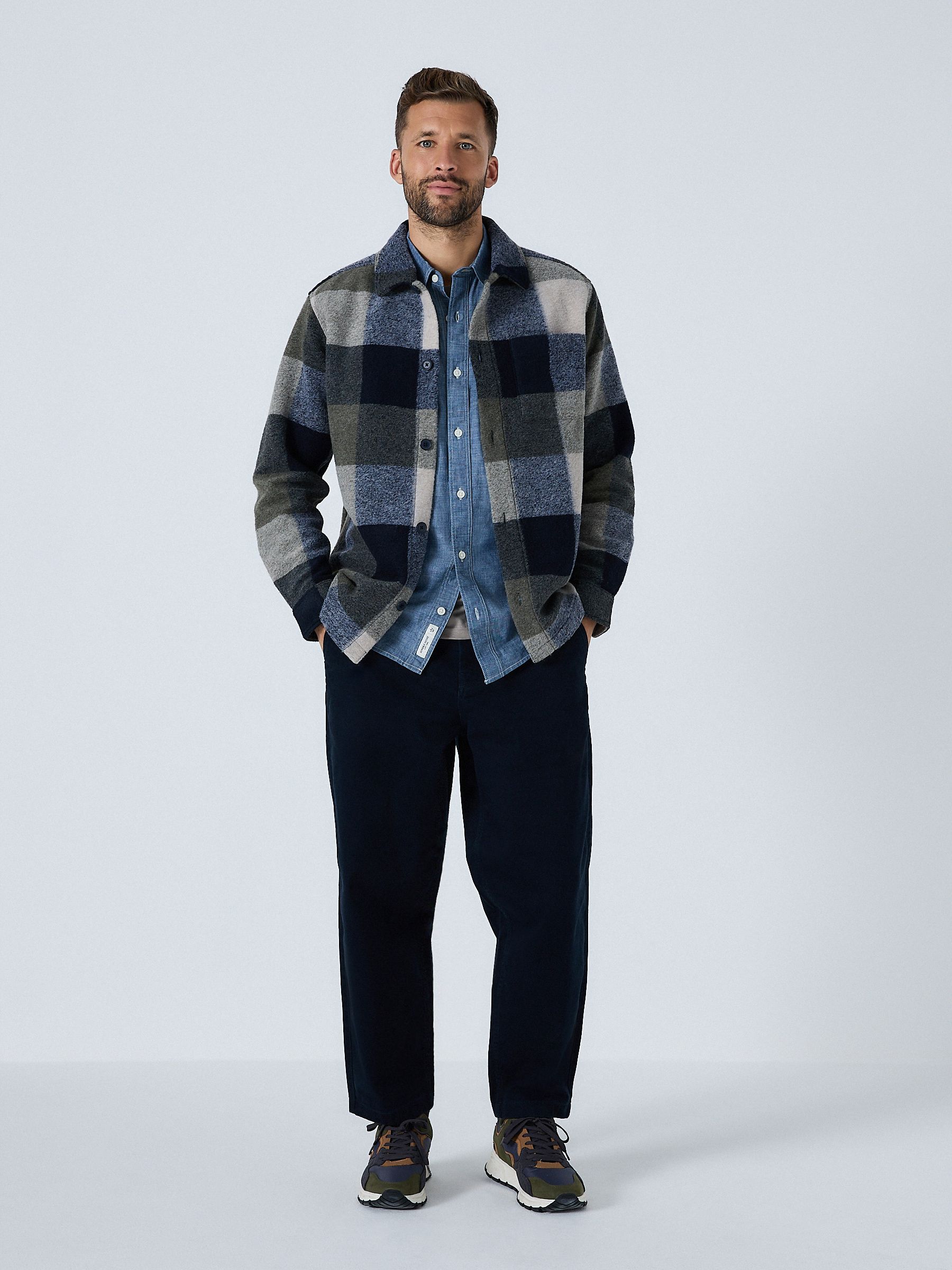 Buy Blue Check Wool Look Shacket from the Next UK online shop