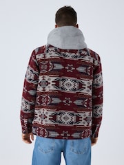 Burgundy Red Navajo Style Shacket - Image 3 of 12