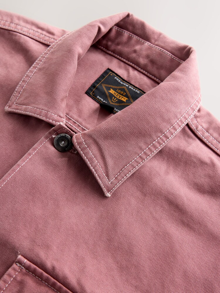 Pink Canvas Shacket Overshirt - Image 4 of 4