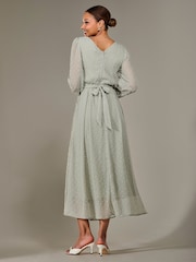 Jolie Moi Green Long Sleeve Chiffon Midaxi Dress - Image 2 of 6