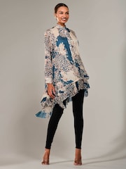 Jolie Moi Blue Dipped Hem Shirt Midi Dress - Image 4 of 6