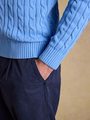 Kevyt Sininen - Joules Cable Crew Cotton Knit Jumper - Kuva 10 / 11