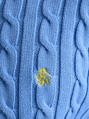 Kevyt Sininen - Joules Cable Crew Cotton Knit Jumper - Kuva 9 / 11