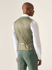Skopes grey Tailored Fit Calvados Single Breasted Linen Blend Suit Waistcoat - Image 2 of 6