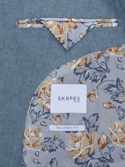 Skopes Blue Single Breasted Tailored Fit Calvados Linen Blend Suit Waistcoat - Image 3 of 5