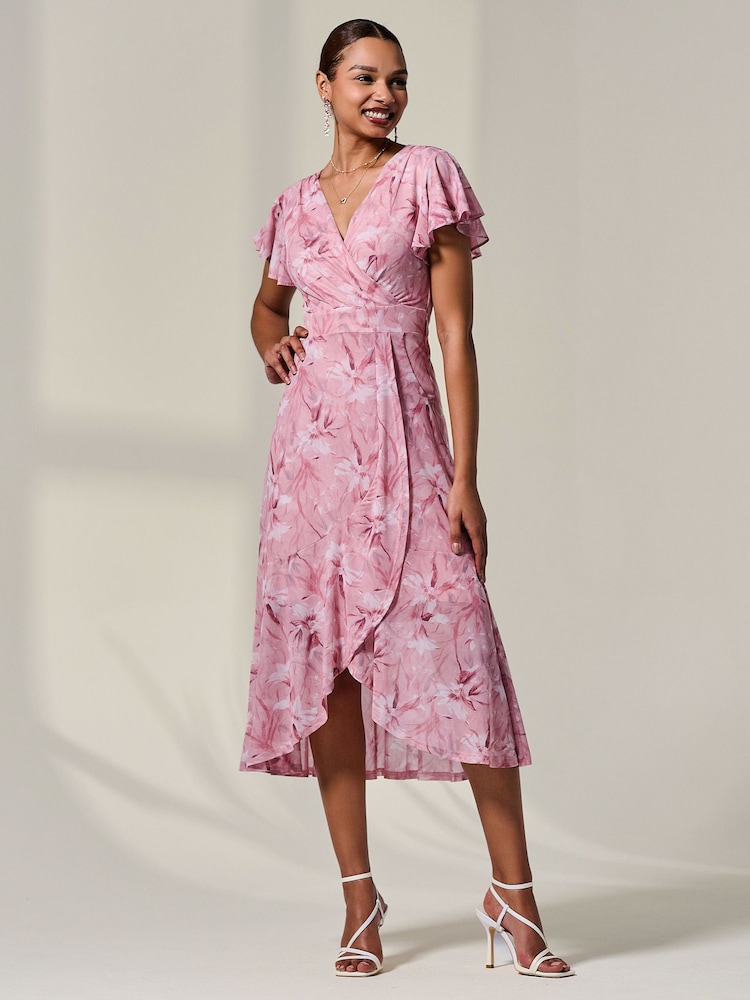 strapless open back dress Solid Poplin Shirring Detailed Mini Dress Pink main image 0