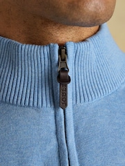 Hillside Light Blue Quarter Zip Knitted Tank Top - Image 4 of 7