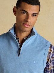 Hillside Light Blue Quarter Zip Knitted Tank Top - Image 5 of 7