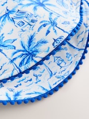 Blue Palm Print Swim Hat (3mths-10yrs) - Image 4 of 5