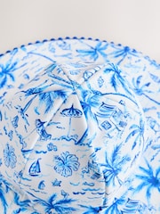Blue Palm Print Swim Hat (3mths-10yrs) - Image 5 of 5