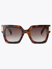 Carvela Chunky Flare Brown Sunglasses - Image 1 of 4