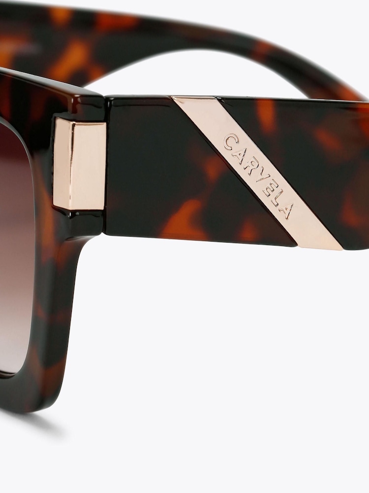 Carvela Chunky Flare Brown Sunglasses - Image 4 of 4