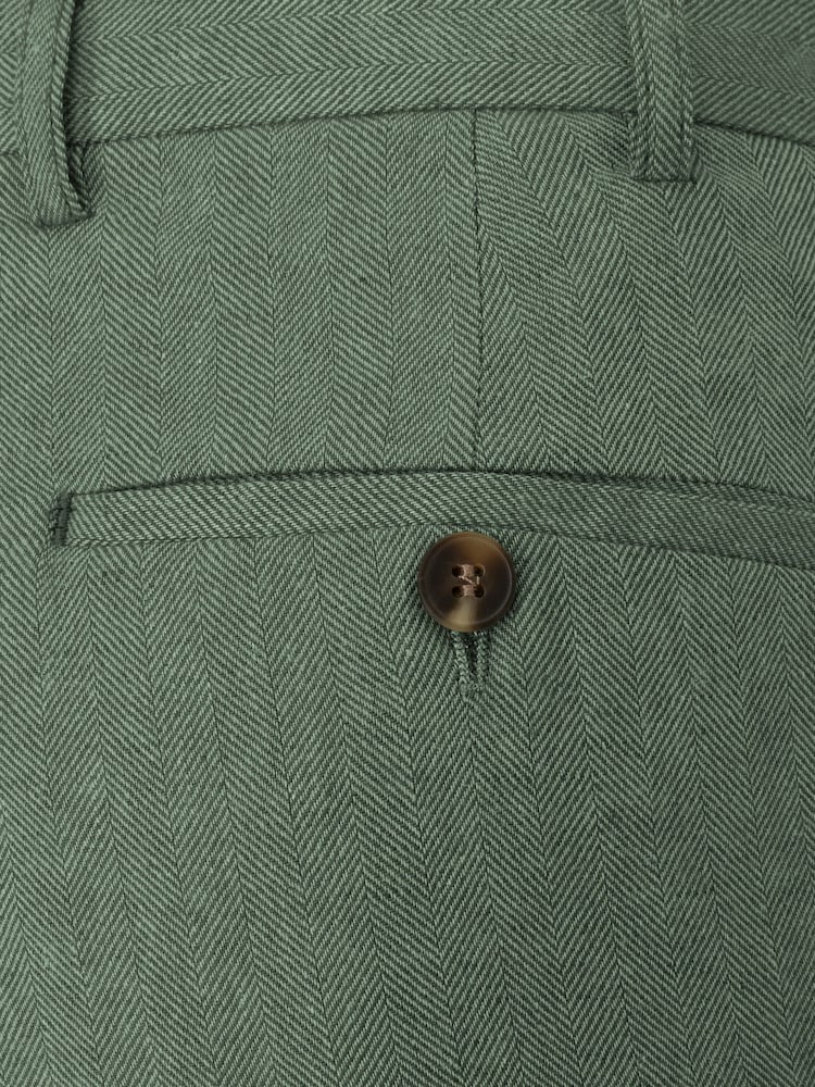 Skopes Green Tailored Fit Calvados Linen Blend Suit Trousers - Image 6 of 6