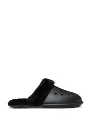 Crocs Black Classic Fuzz Scuff Slippers - Image 1 of 7